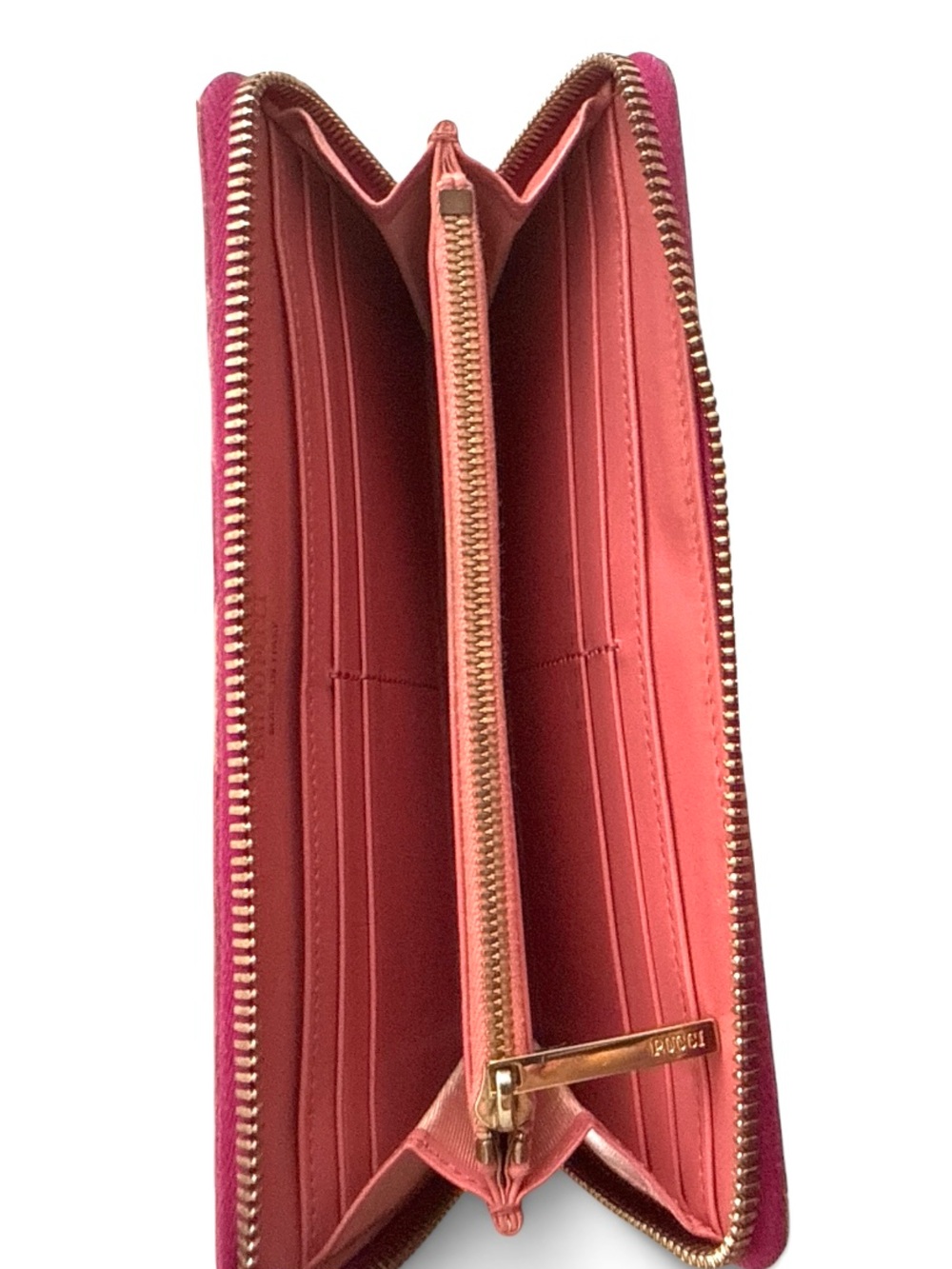 Emilio Pucci Leather Continental Long Zip Wallet Pink Purple Abstract - Picture 8 of 12